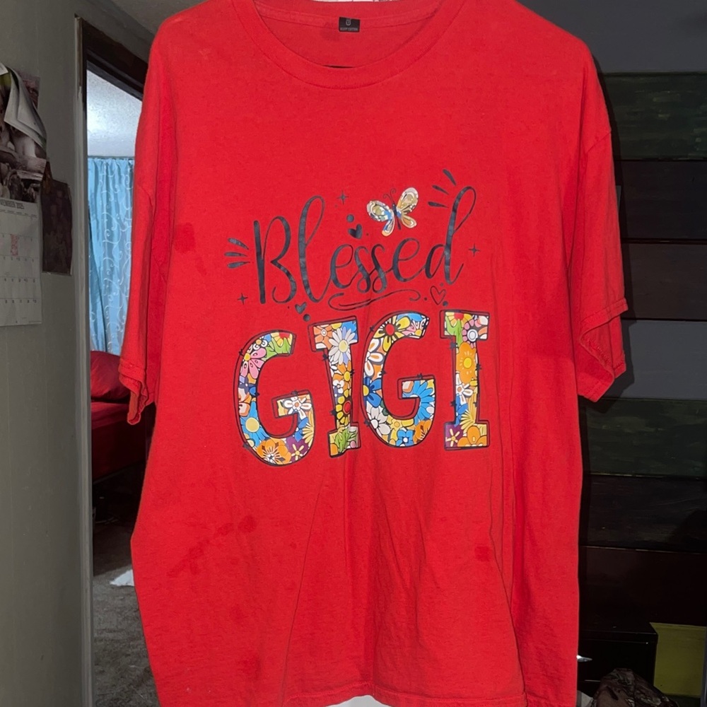 Gildan Red 'Blessed Gigi' Women's Short Sleeve Tee